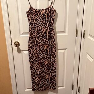 Leopard Print Spaghetti Strap Dress